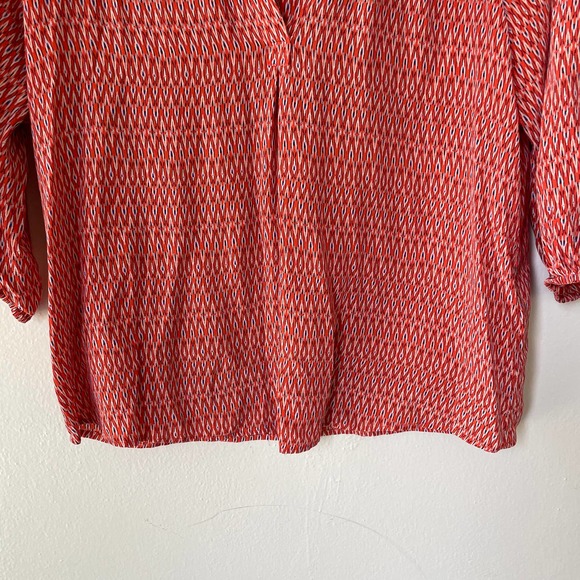 Joie SILK M Red Orange babydoll blouse tunic - Picture 4 of 10